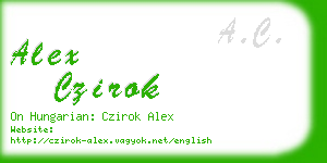 alex czirok business card